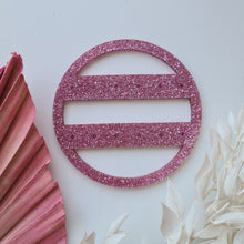  Pink Glitter Round Travel Earring Holder