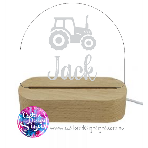 Name Night Light |  Wood Base (RGB Led) - FREE SHIPPING