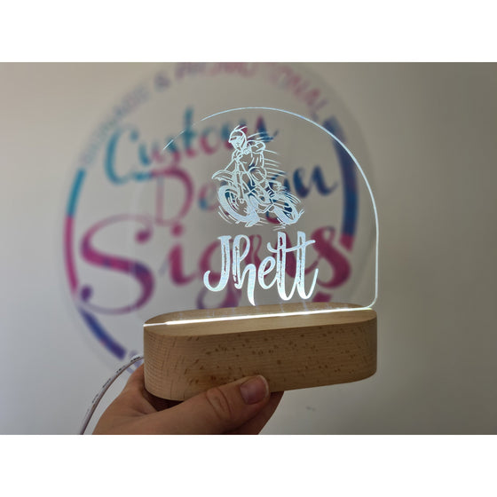 Name Night Light |  Wood Base (RGB Led) - FREE SHIPPING