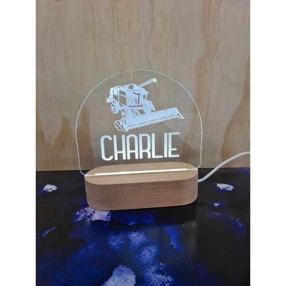 Name Night Light |  Wood Base (White Led) - FREE SHIPPING